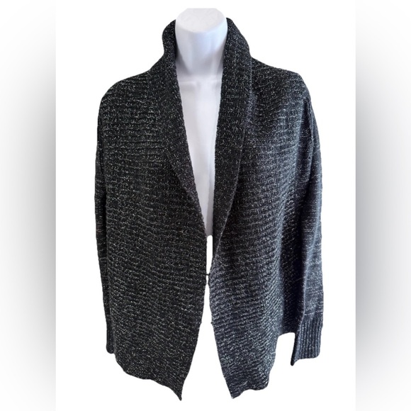 Women's Black Open Front Sweater - Picture 1 of 2